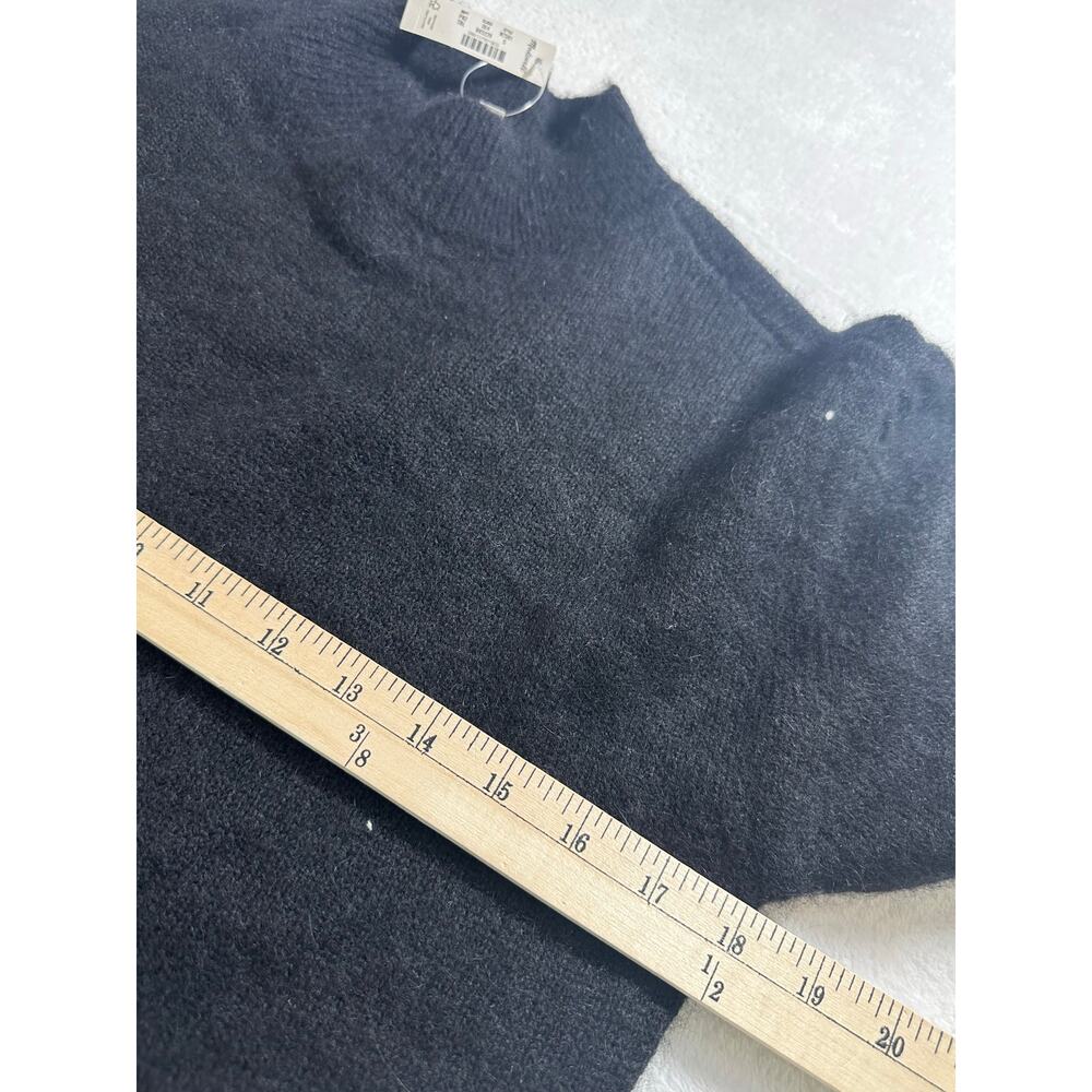 NWT Madewell Alpaca Blend Black Puff Shoulder Size Medium Mock Neck Cropped - Picture 5 of 7
